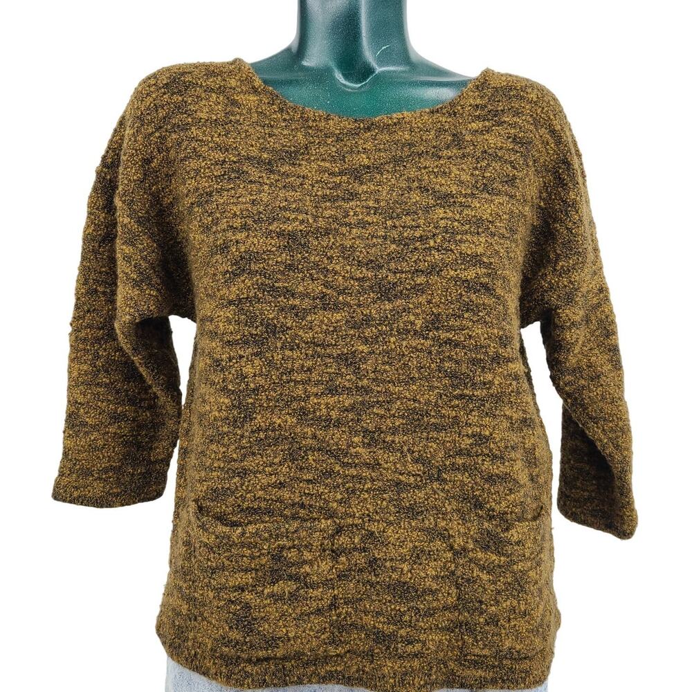Vintage dia Boutique Brown Knit Sweater with Pockets Women's Oversize S USA 2597